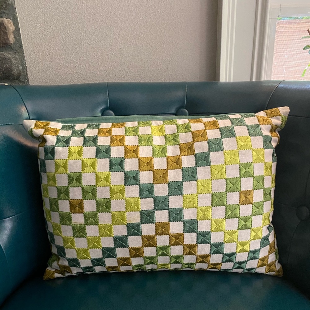 Pier1 Imports Pillow Embroidery Needlework Cushion